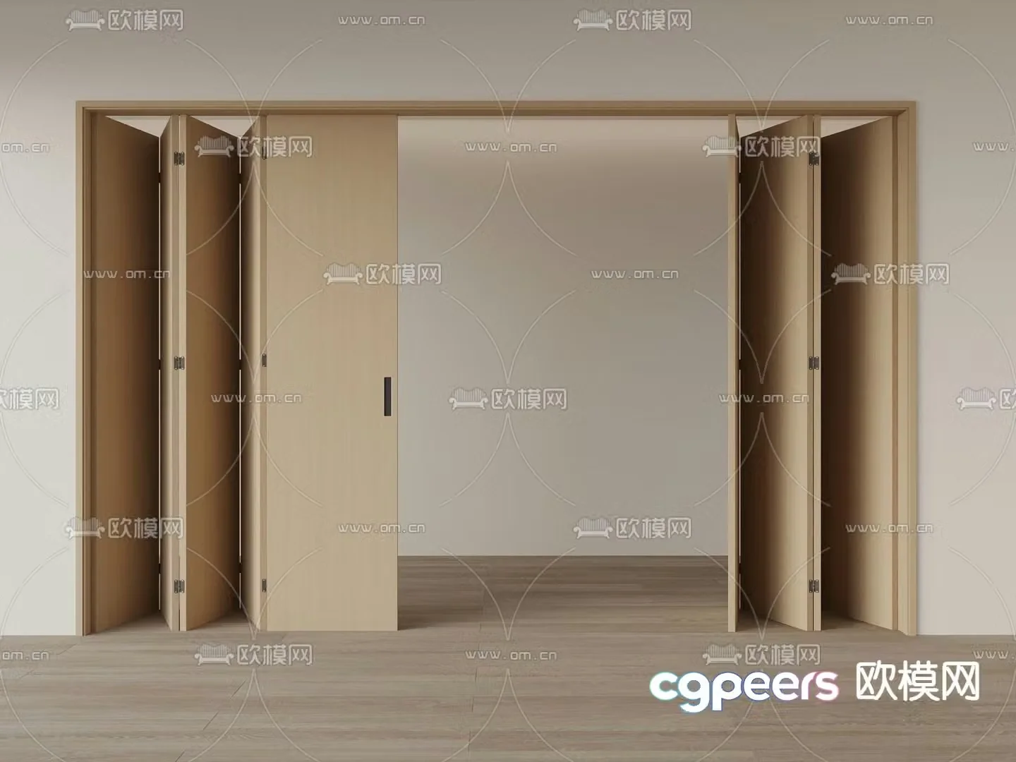 Modern folding door partition door 3d model