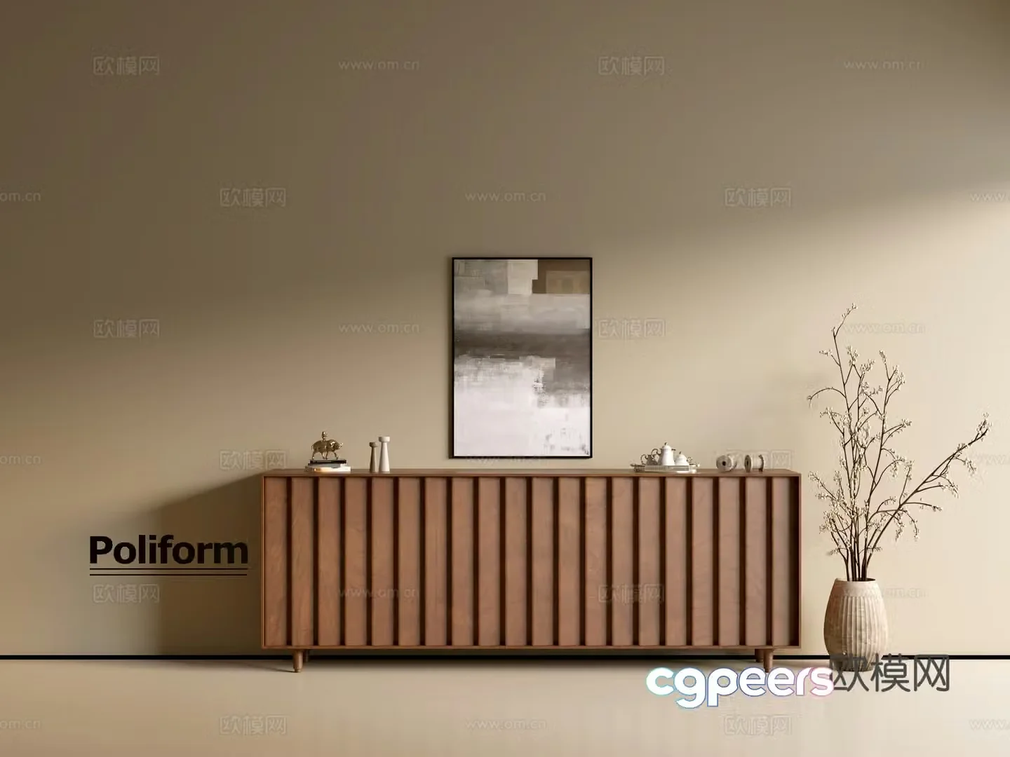 Modern wood grain cabinet ins wind minimalist wind cabinet whole cabinet sideboard balcony cabinet storage 3D model