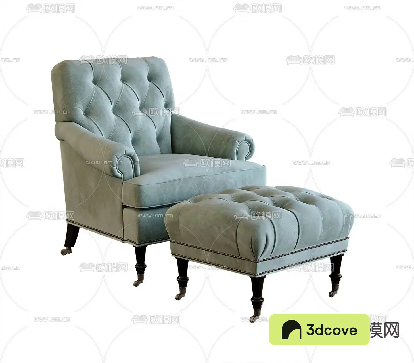 American sofa chair leisure chair footrest