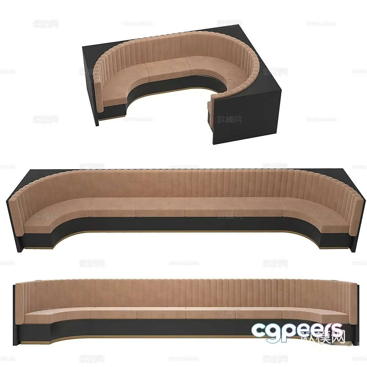 Card seat sofa backrest sofa 3d model