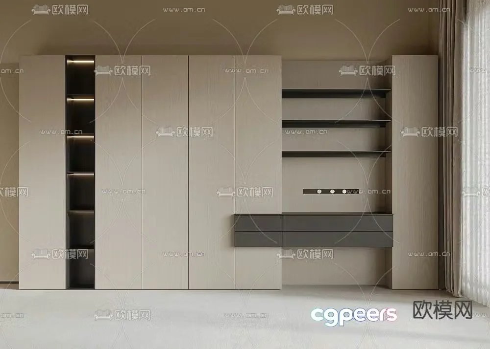 Modern bookcase bookshelf 3d model