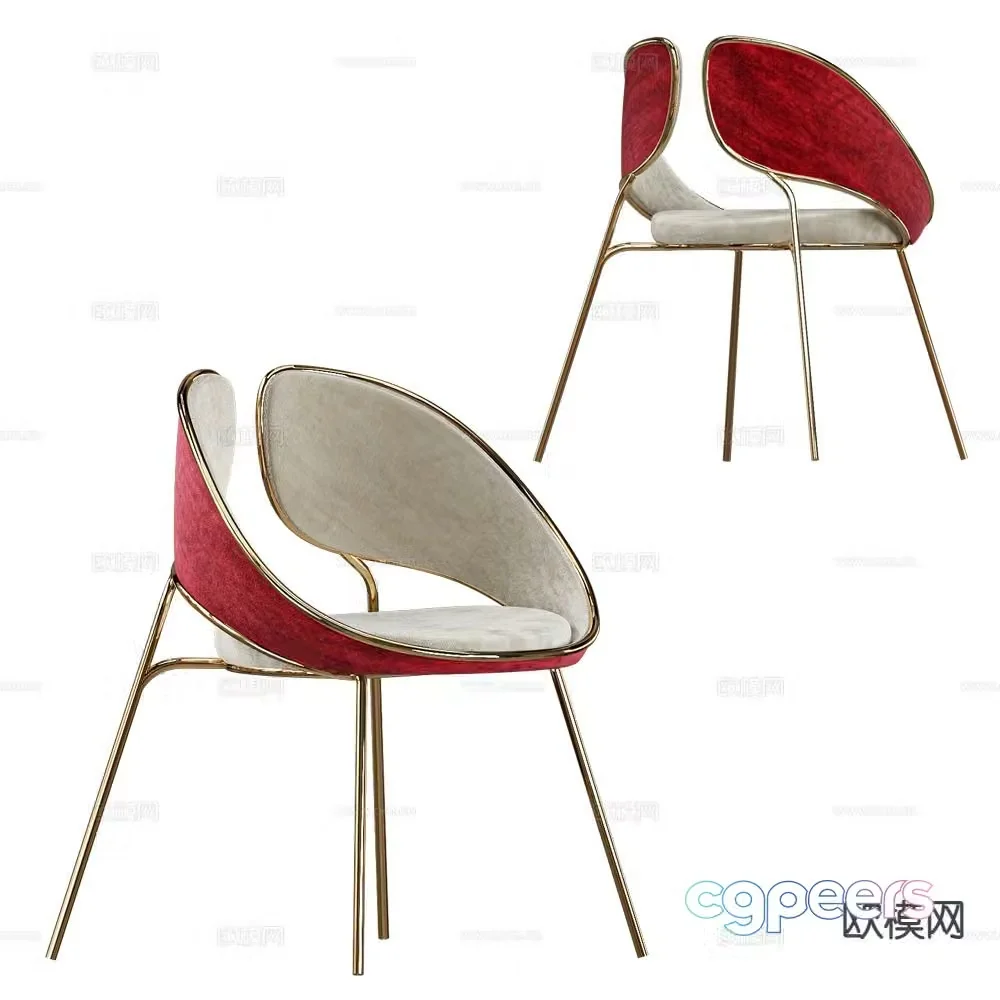 ALMA French chair dining chair 3d model