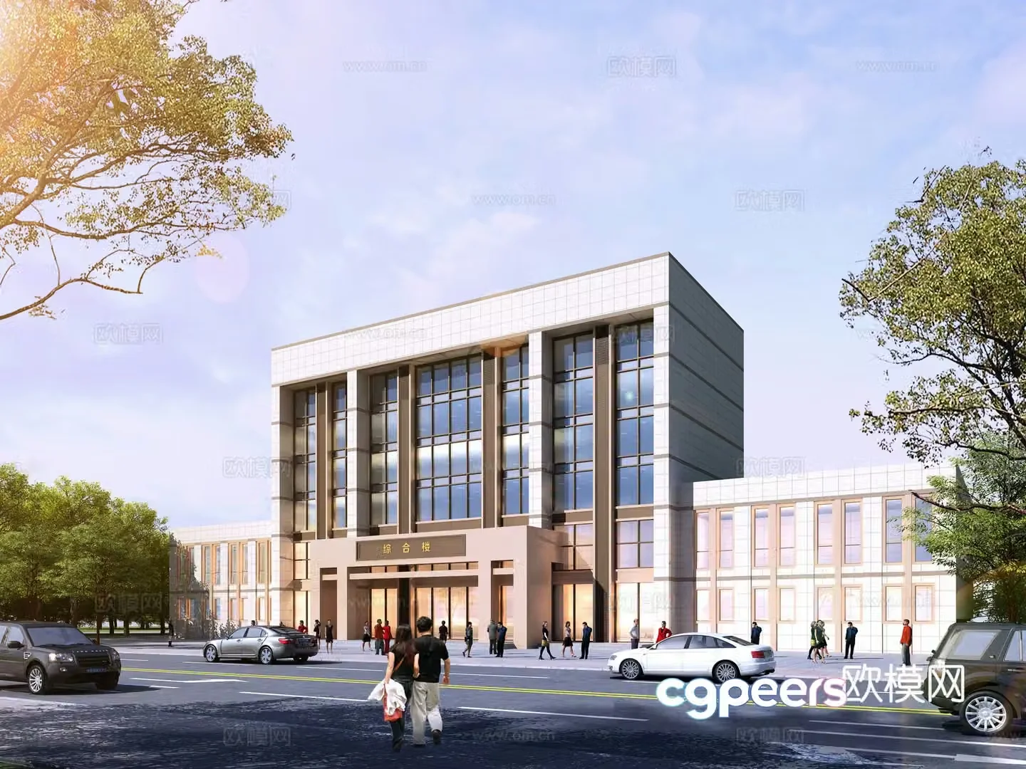 Comprehensive building Office building Administrative building Service center Service hall Public building 3D model