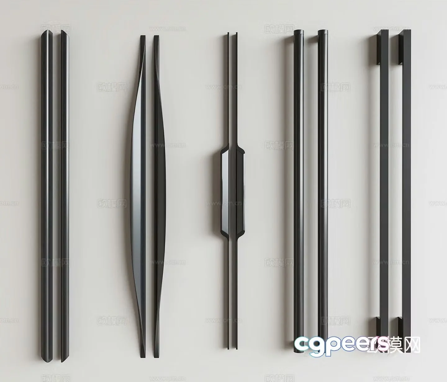 Modern minimalist handle wardrobe handle glass door handle door handle cabinet door handle 3d model