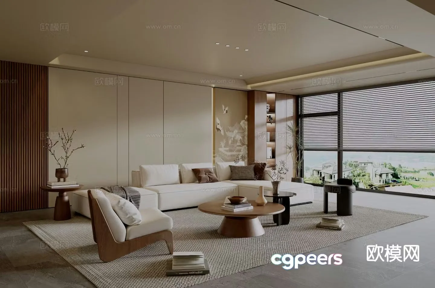 Wabi-sabi living room 3d model