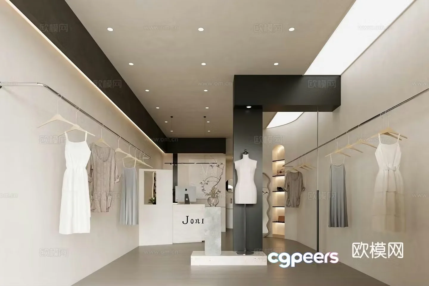 Creamy clothing store 3d model