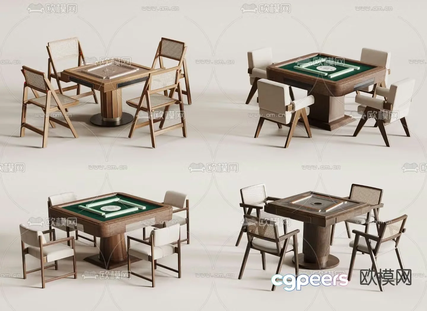 New Chinese style mahjong table chess and card table 3d model