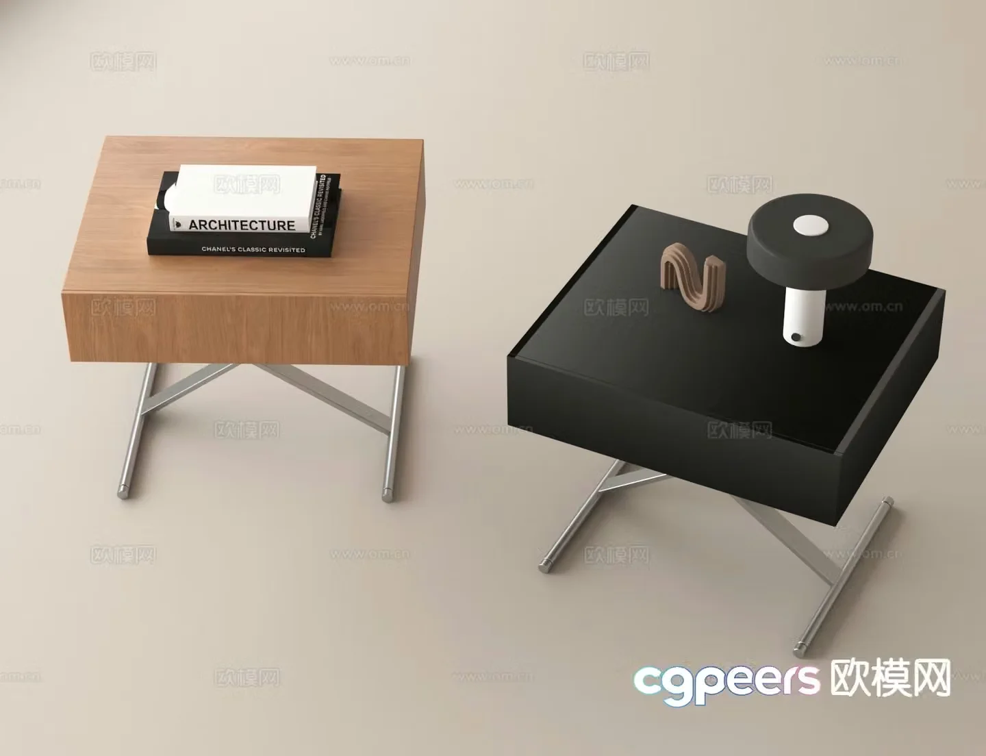 Modern bedside table 3d model