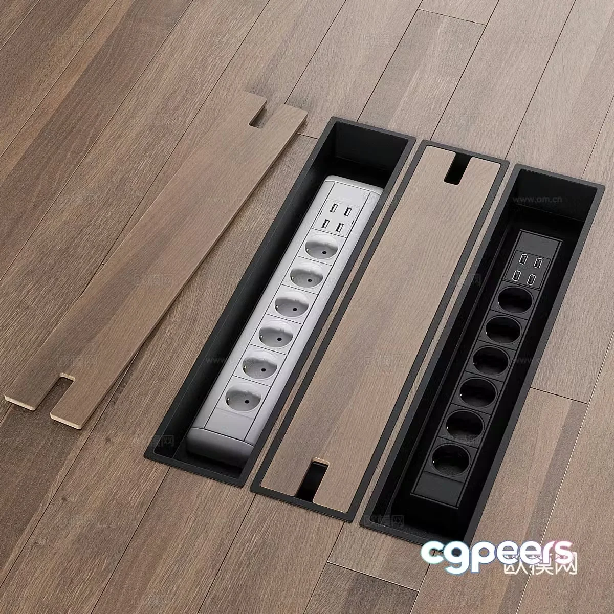 Desktop hidden switch socket plug 3D model