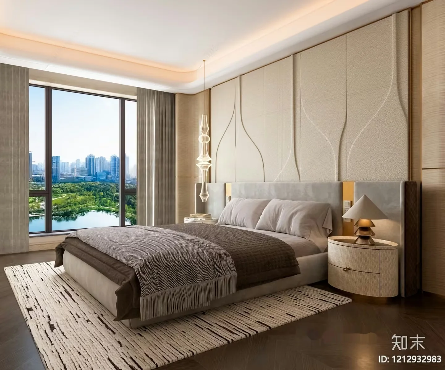 Cozy Modern Bedroom 3D Model – 3907 – VRAY Render