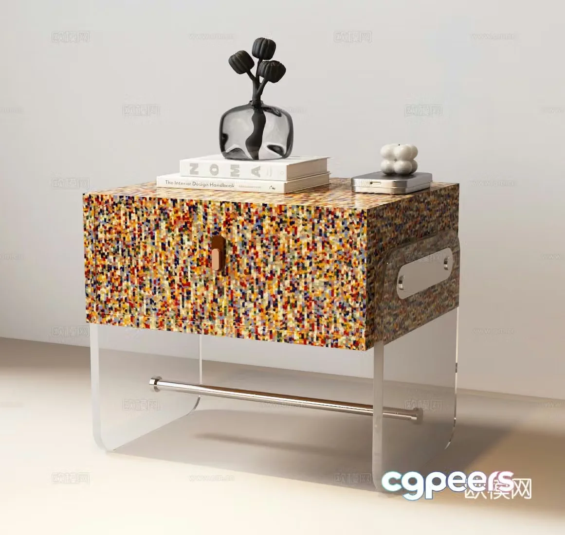 Modern Italian bedside table Italian bedside table Modern ornaments Modern Italian side table Italian side 3D model