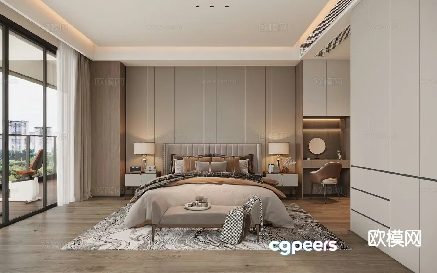 Modern master bedroom bedroom 3d model