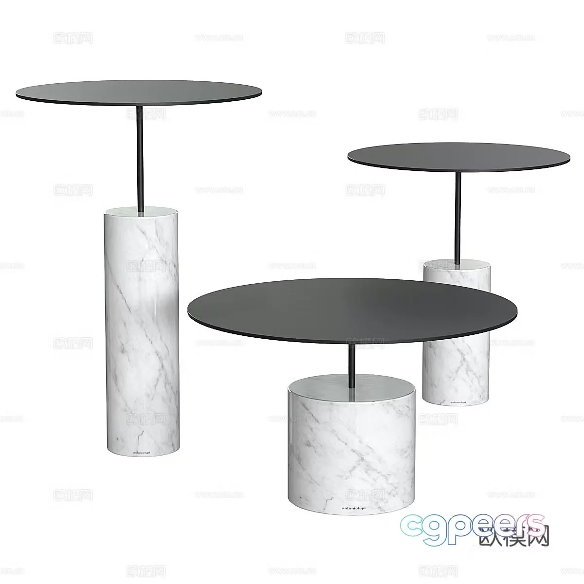 Modern Italian Antonio Lupi Biblio coffee table combination 3D model