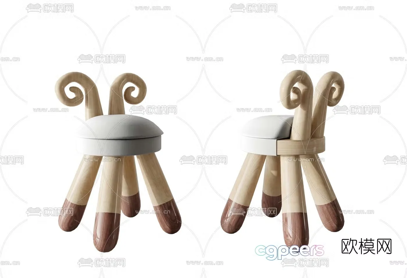 Modern children’s stool 3d model