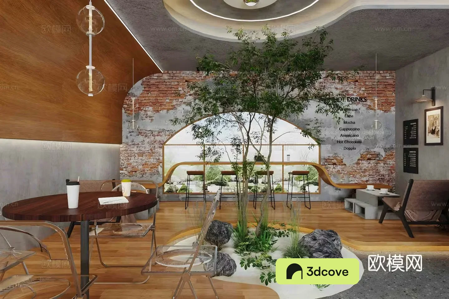 Industrial style cafe