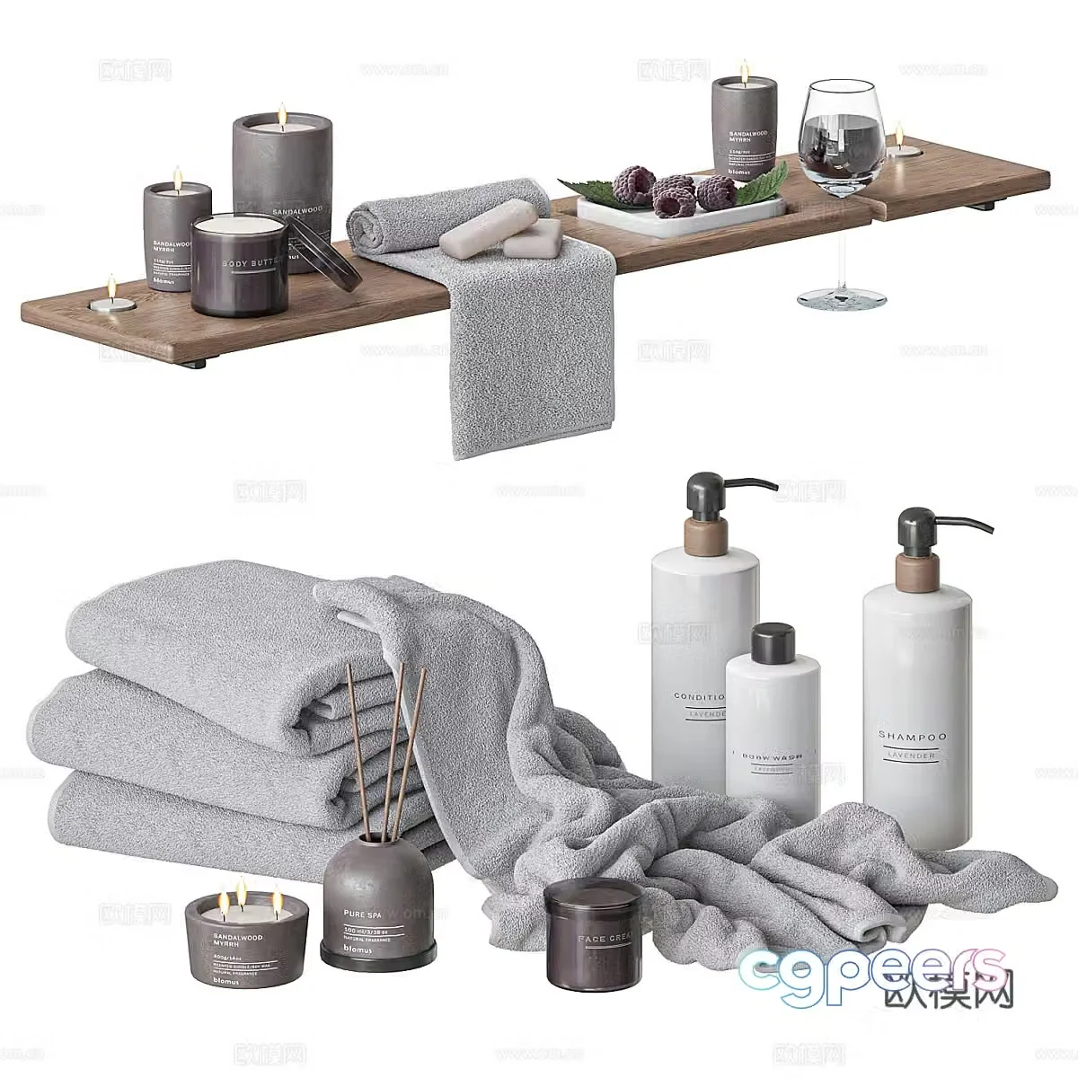 3D model of toiletries set