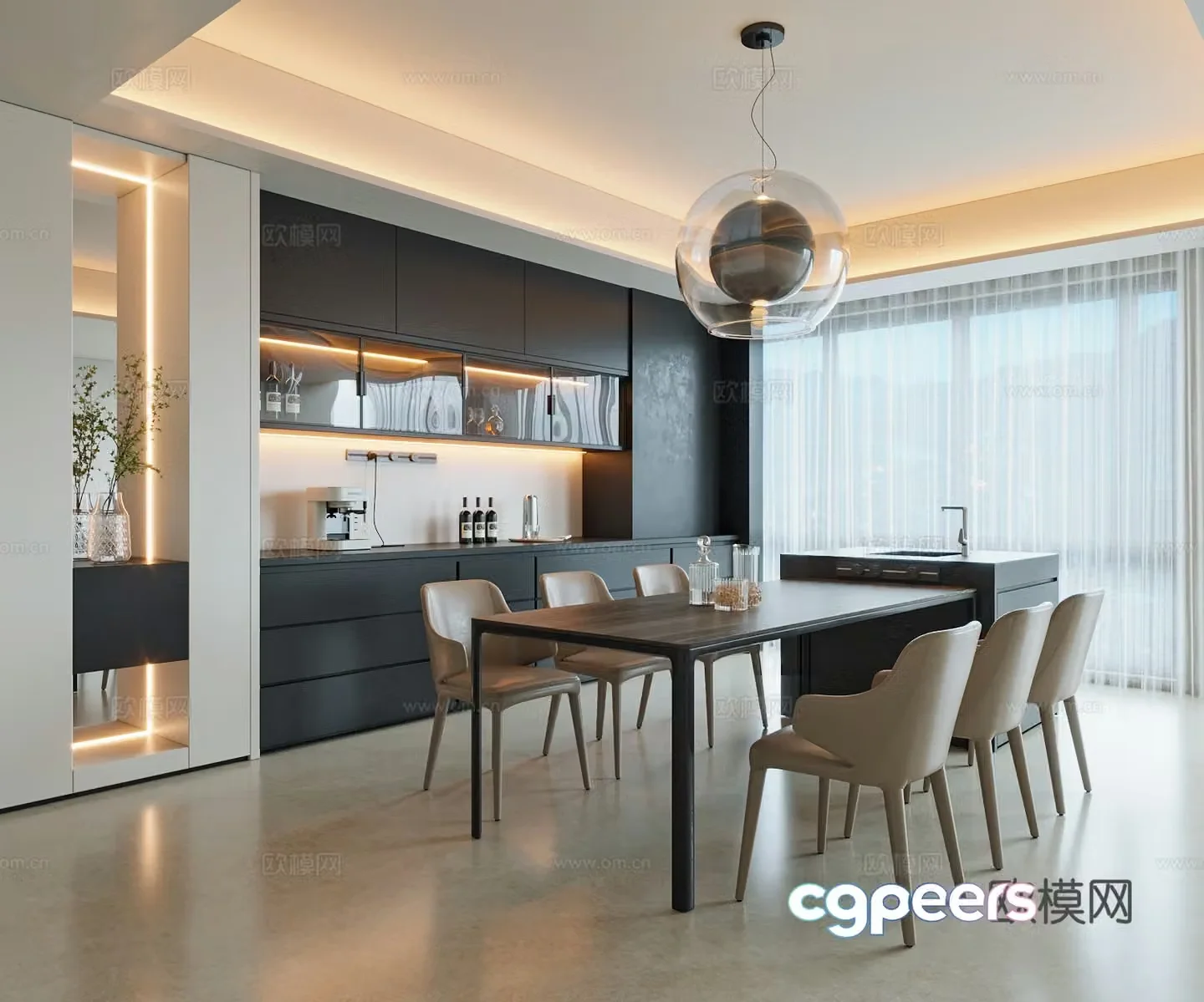 Modern Italian restaurant 3d model