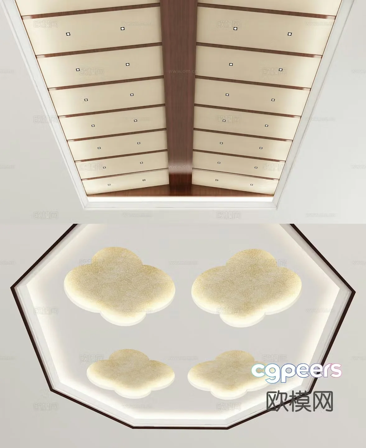 New Chinese style ceiling 3D model