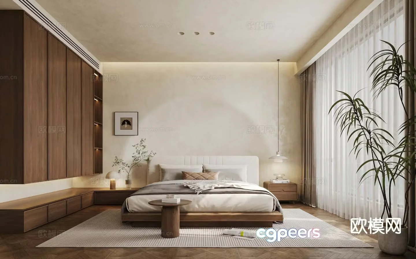Wabi-sabi style bedroom master bedroom 3d model