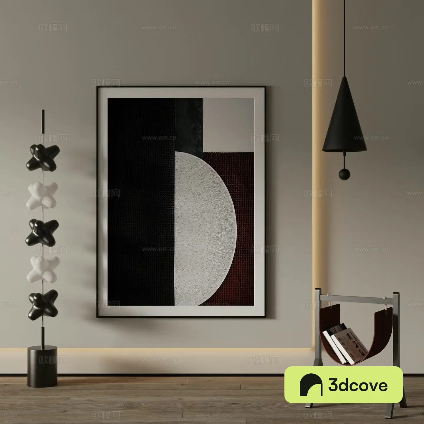 Modern decorative painting black and white hanging painting