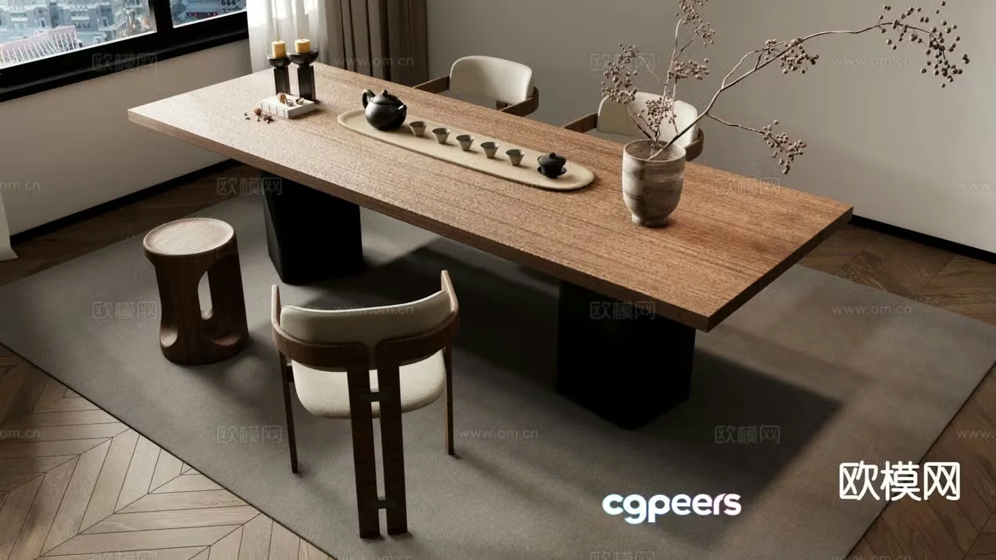 New Chinese style tea table tea table 3d model