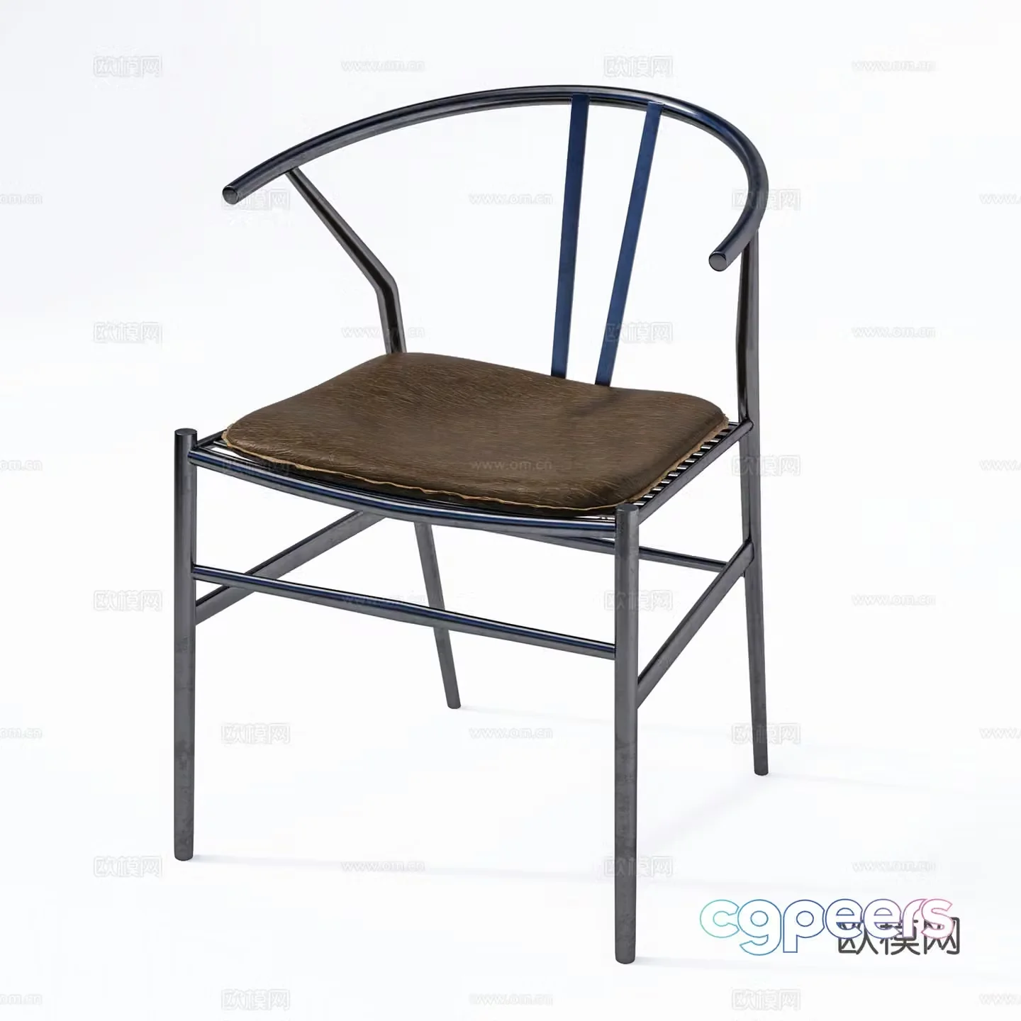 Modern casual chair Wrought iron chair Book chair Single chair 3d model