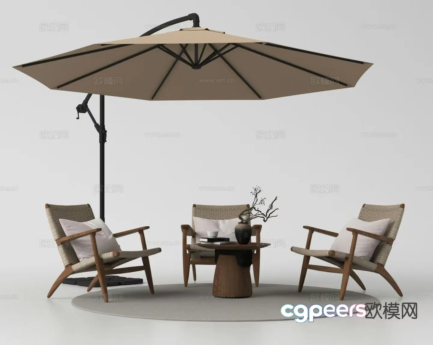 Outdoor chair leisure chair table 3d model