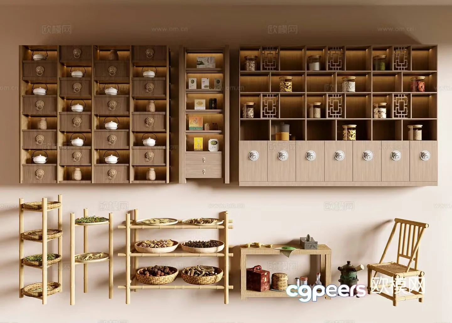 Chinese medicine cabinet 3D model
