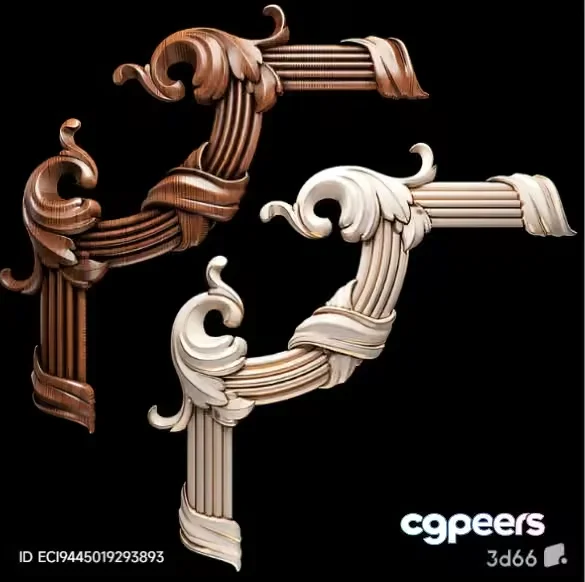 The Main Subject Is A 3D Design Of Ornate Intertwined Wooden 3D Model – 6984 – VRAY Render