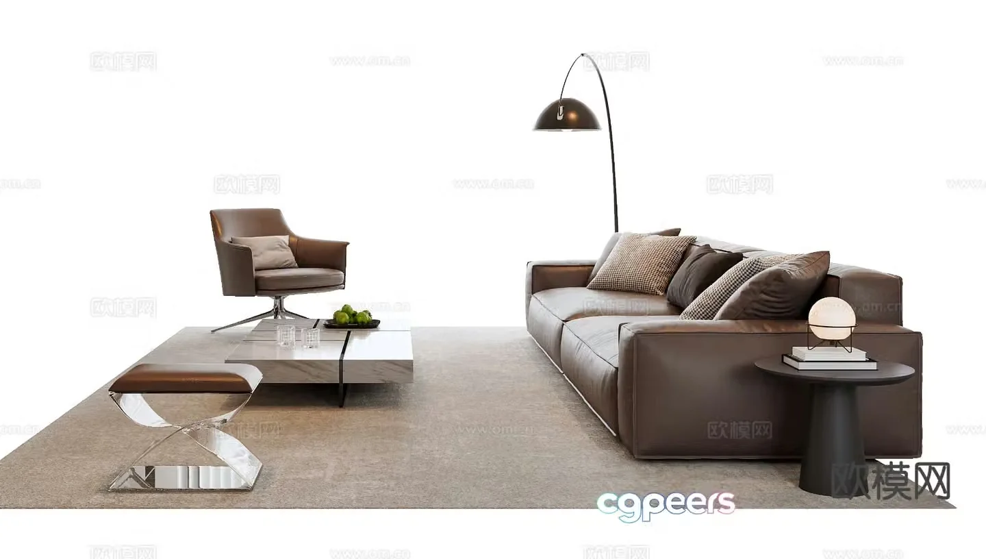 Italian sofa modular sofa 3d model