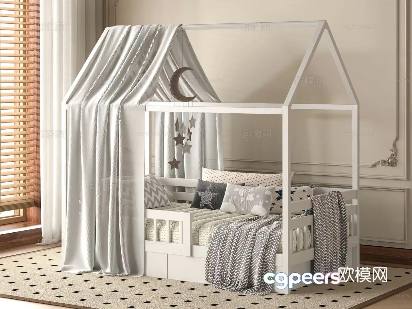 Modern children’s bed 3d model
