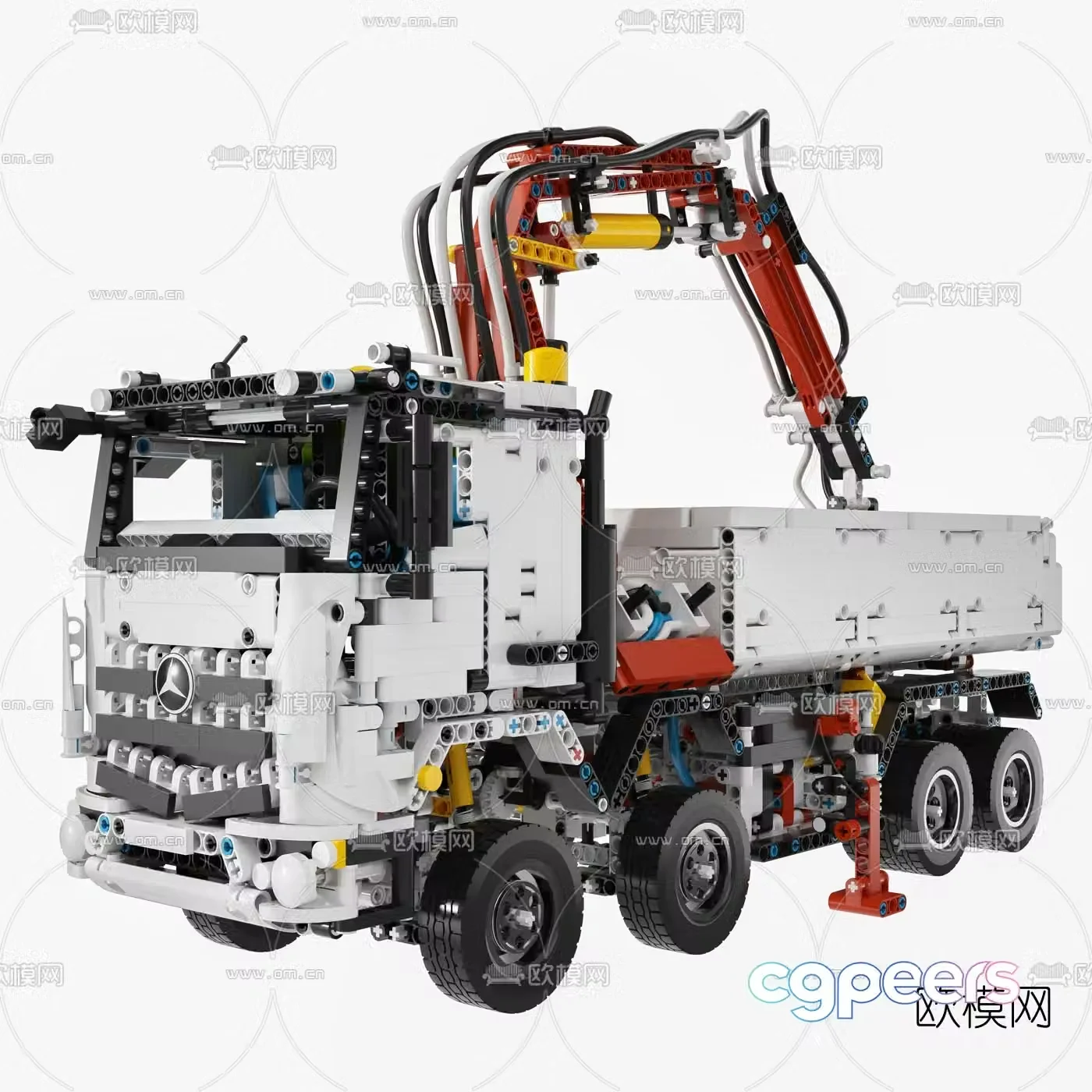 Modern lego construction truck toy 3d model