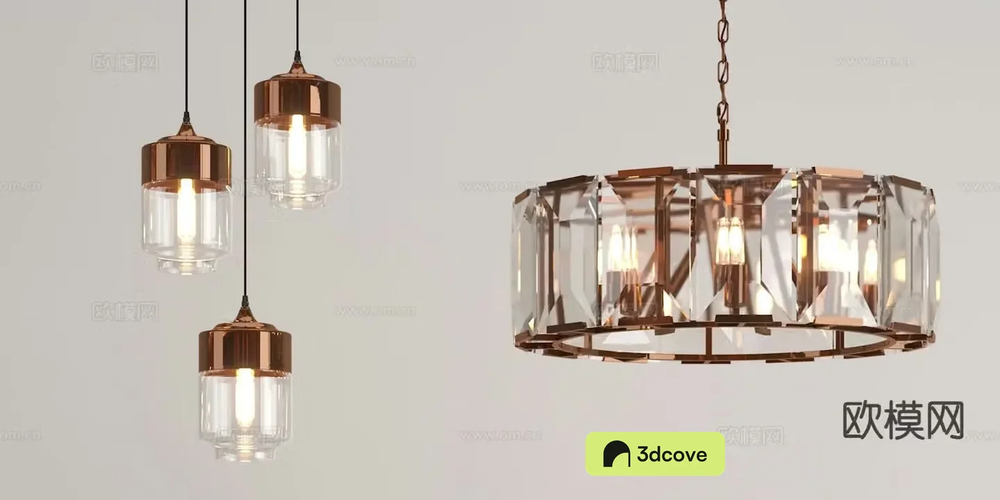 Light luxury glass chandelier
