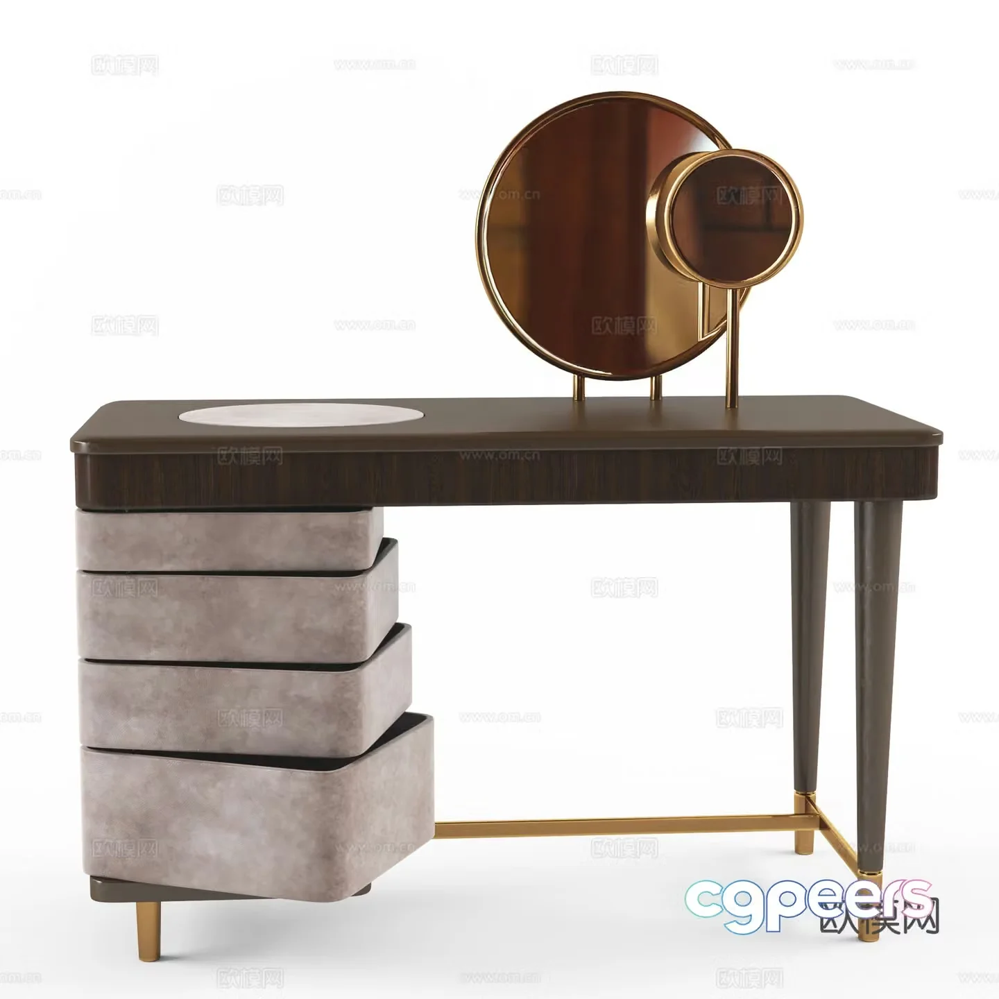 New Chinese style light luxury dressing table 3D model
