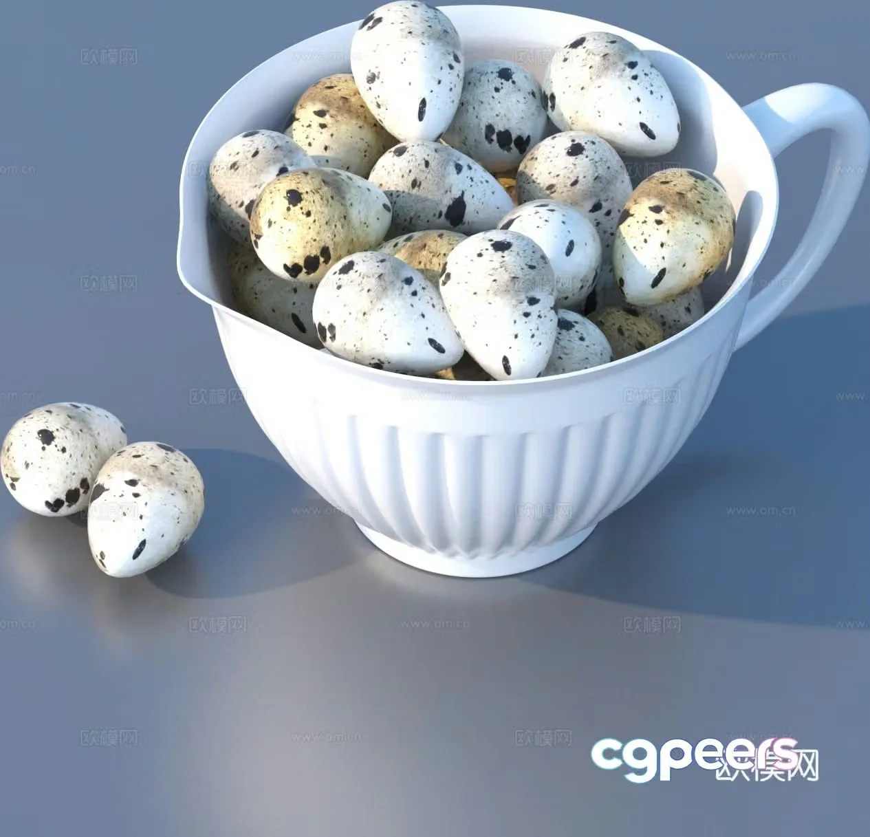 quail eggs food ingredient 3d model