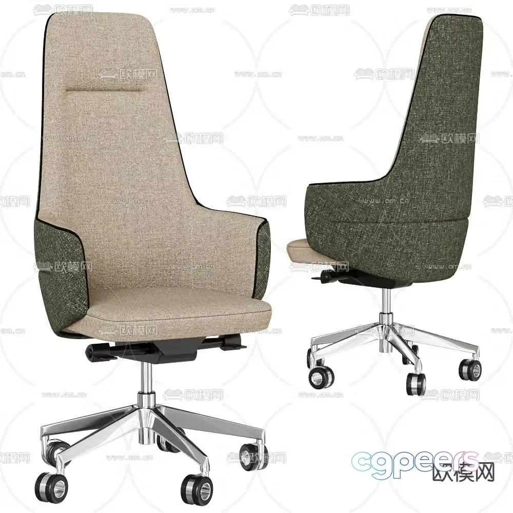 Modern training chair sliding rolling chair office chair 3d model