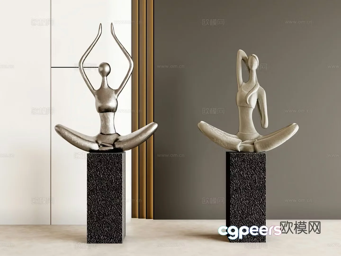 modern figure sculpture statue art statue 3d model