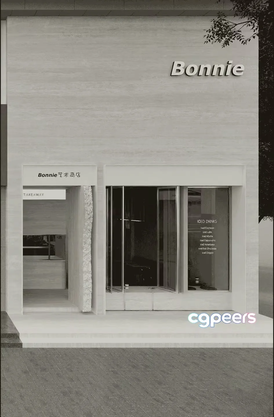 A Modern Storefront 3D Model – 10253 – VRAY Render