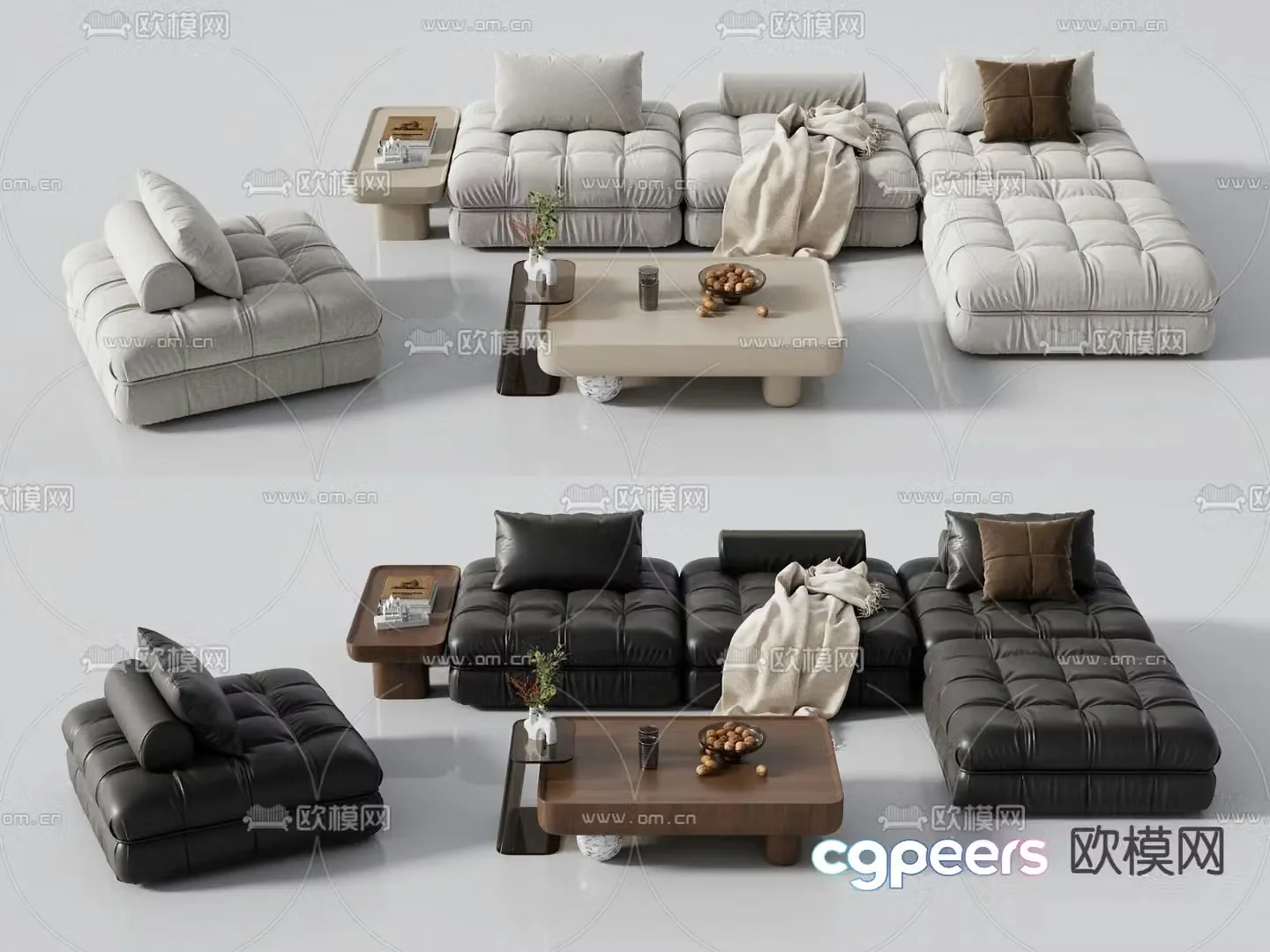 Modern sectional sofa 3d model