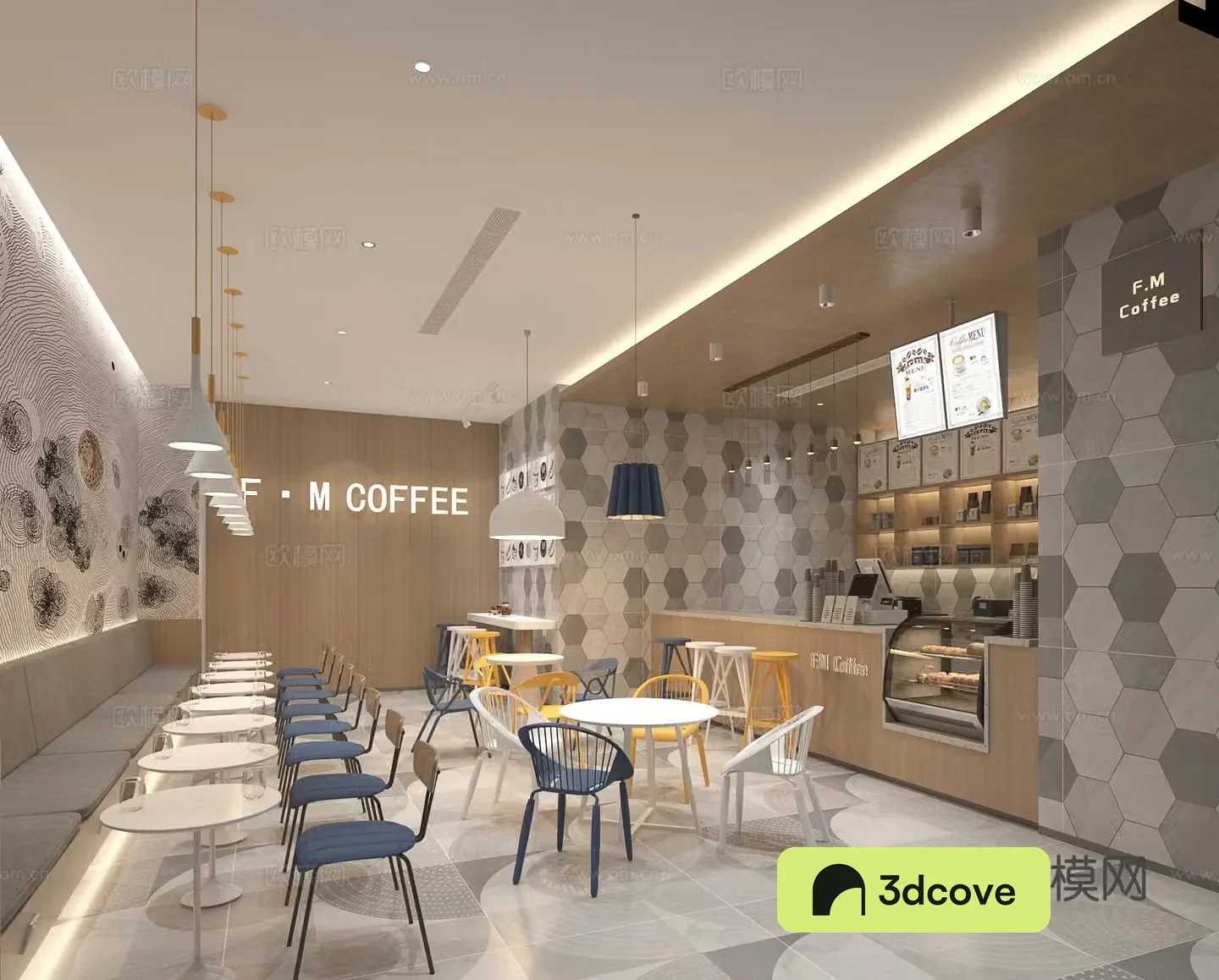 Modern coffee shop Milk tea dessert shop