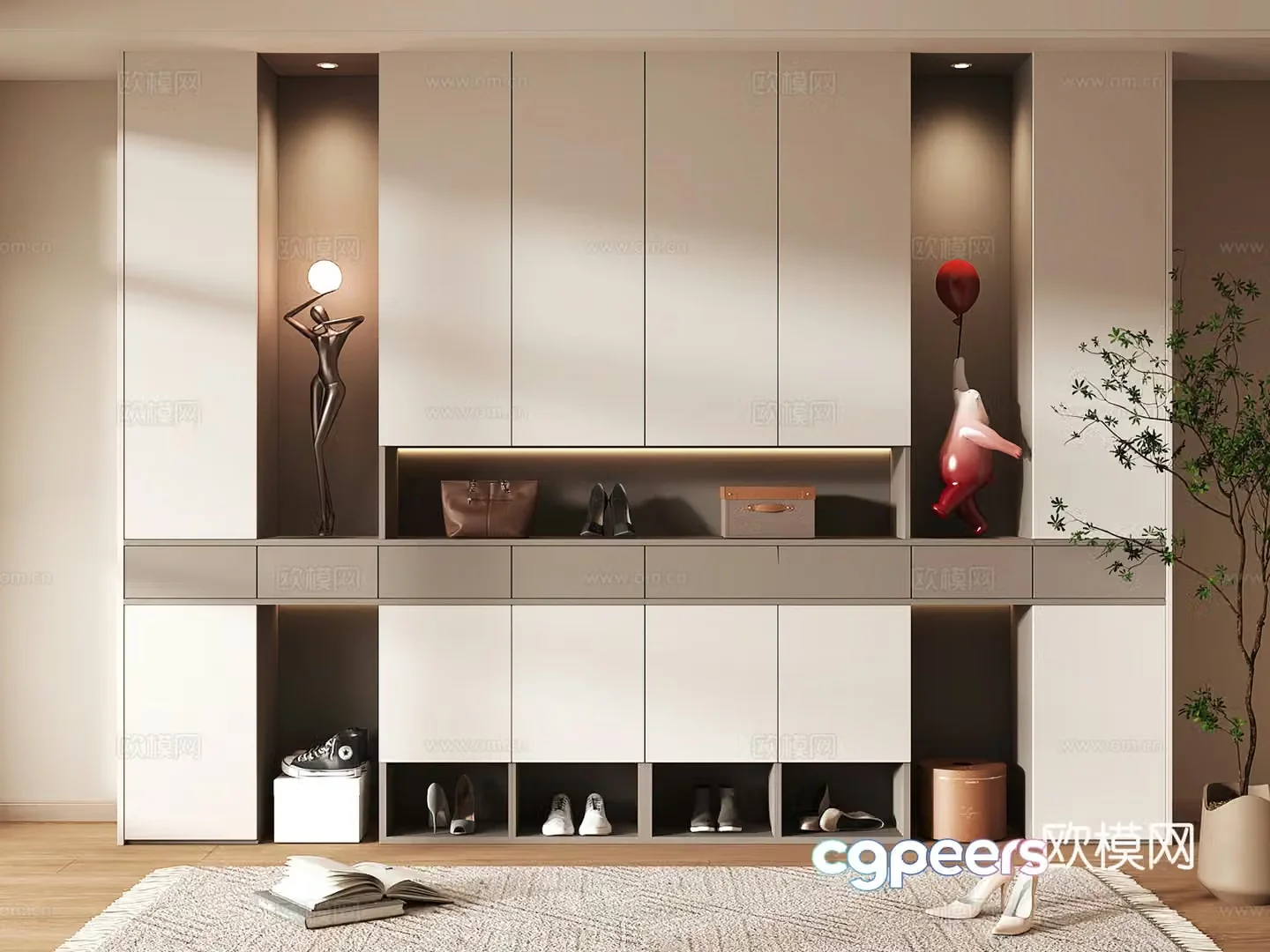 Shoe cabinet design shoe cabinet partition shoe cabinet porch shoe cabinet shoe cabinet rendering 3D model