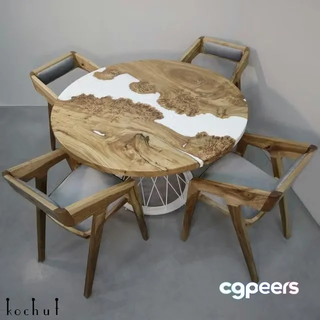 3ds Max Free – Opal – a table made of wood and epoxy resin
