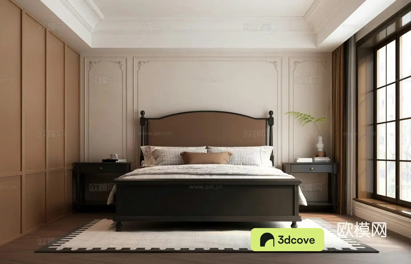 American style bed American retro bed American style bedroom American style retro bedroom