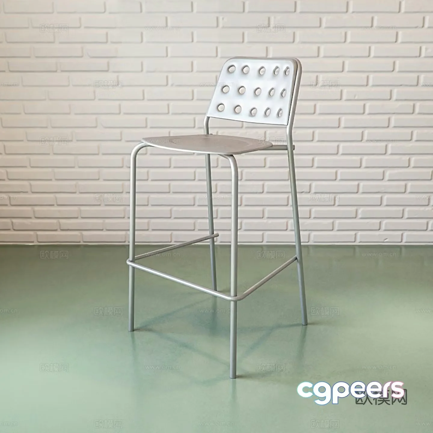 Industrial style bar chair Wrought art bar chair Cafe restaurant bar chair 3D model