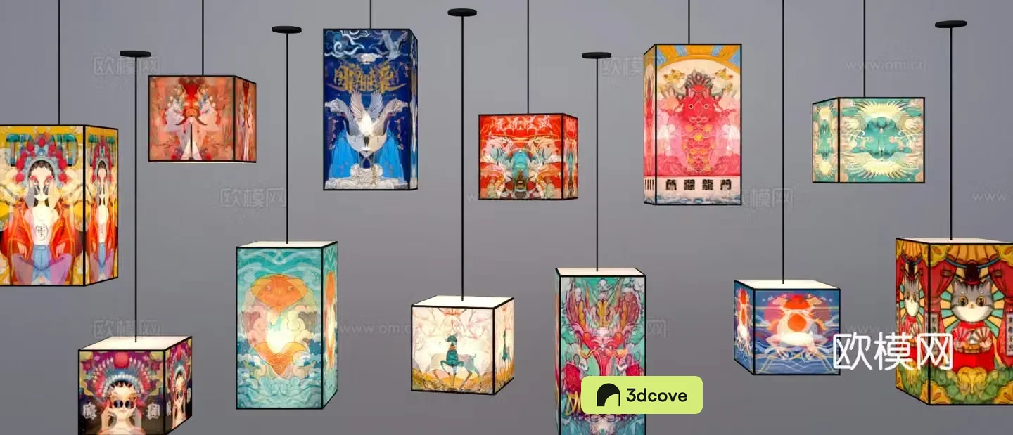 New Chinese style lanterns national trend lanterns internet celebrity lanterns food street lanterns