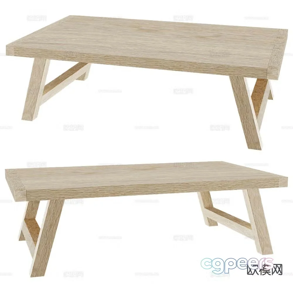 Sifas log style dining table 3d model