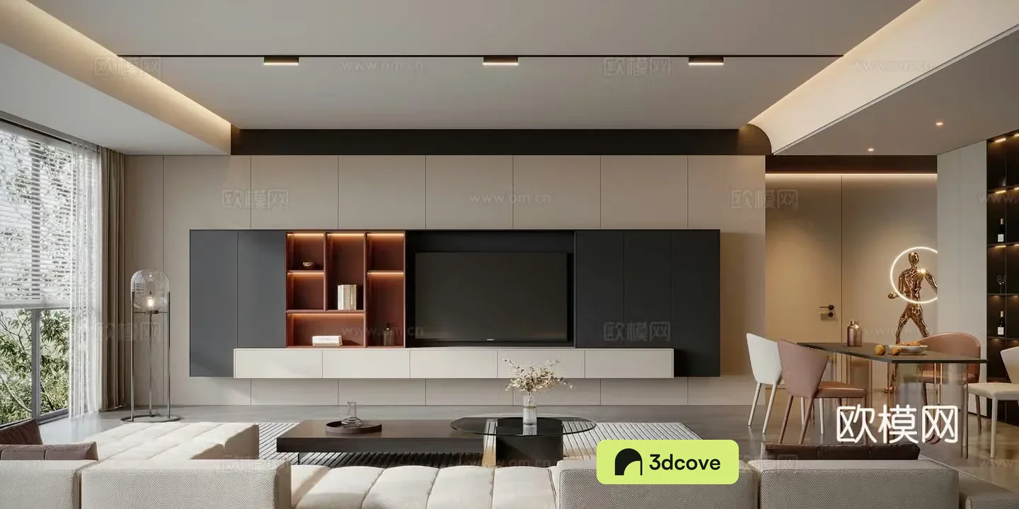Modern large flat living room