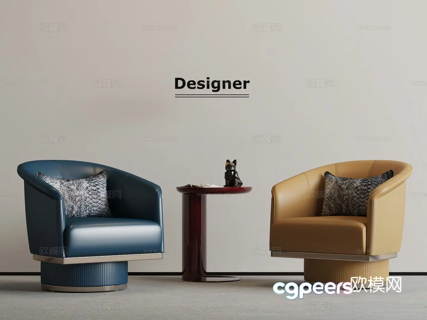 Modern light luxury leisure chair 3d model