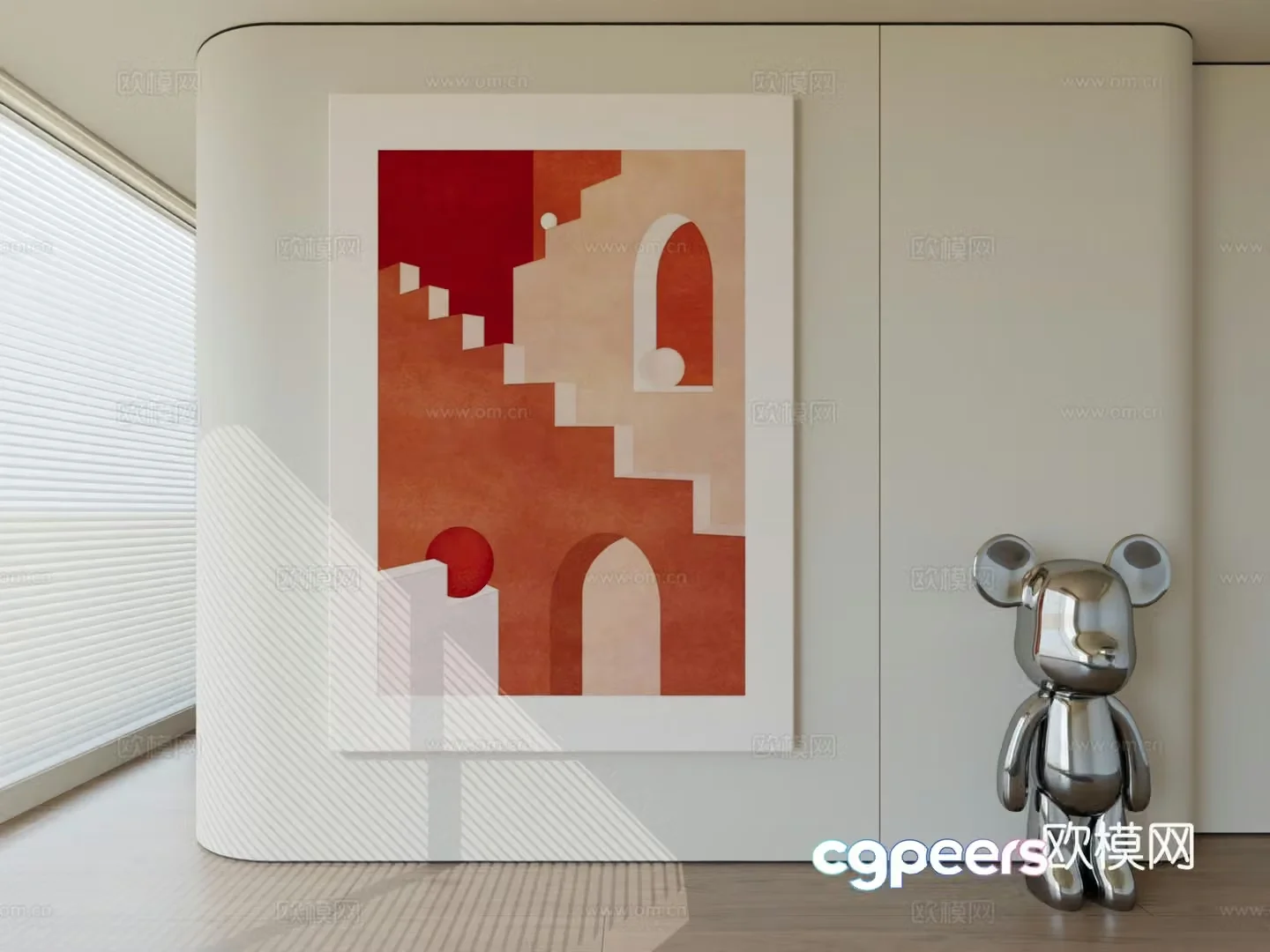 Modern minimalist hanging painting abstract art hanging painting 3d model