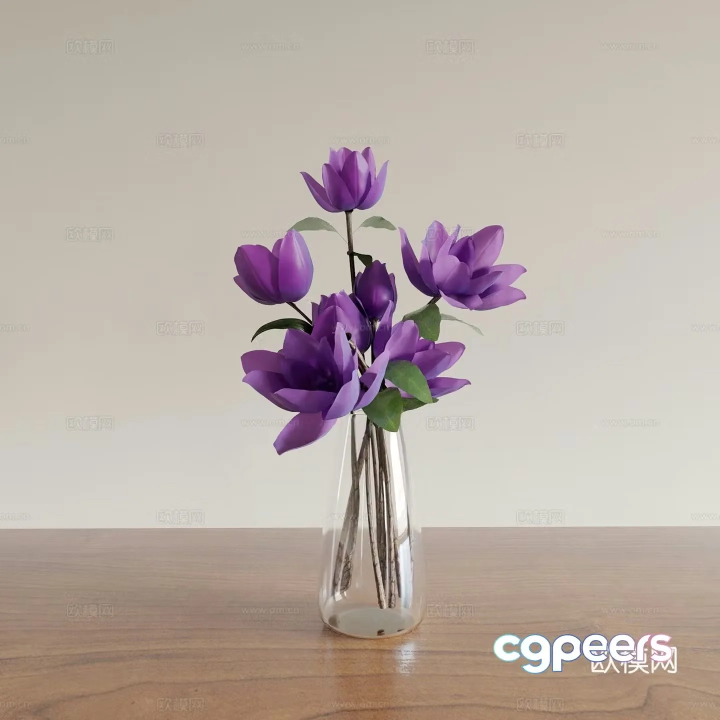 Vase Glass vase Flower art Flower arrangement Green plants Bonsai Potted plants Indoor green plants 3D model